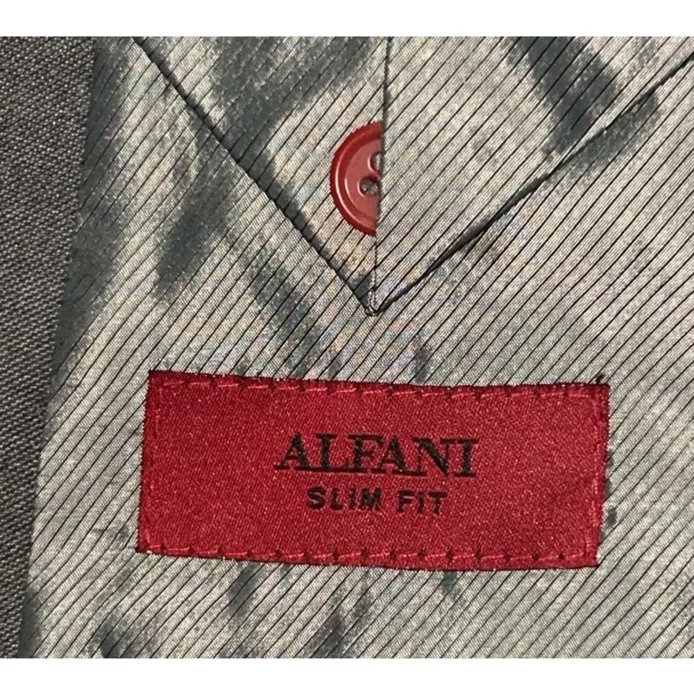 NWT Alfani Slim Fit Performance Stretch Gray Suit 42L & 34X32